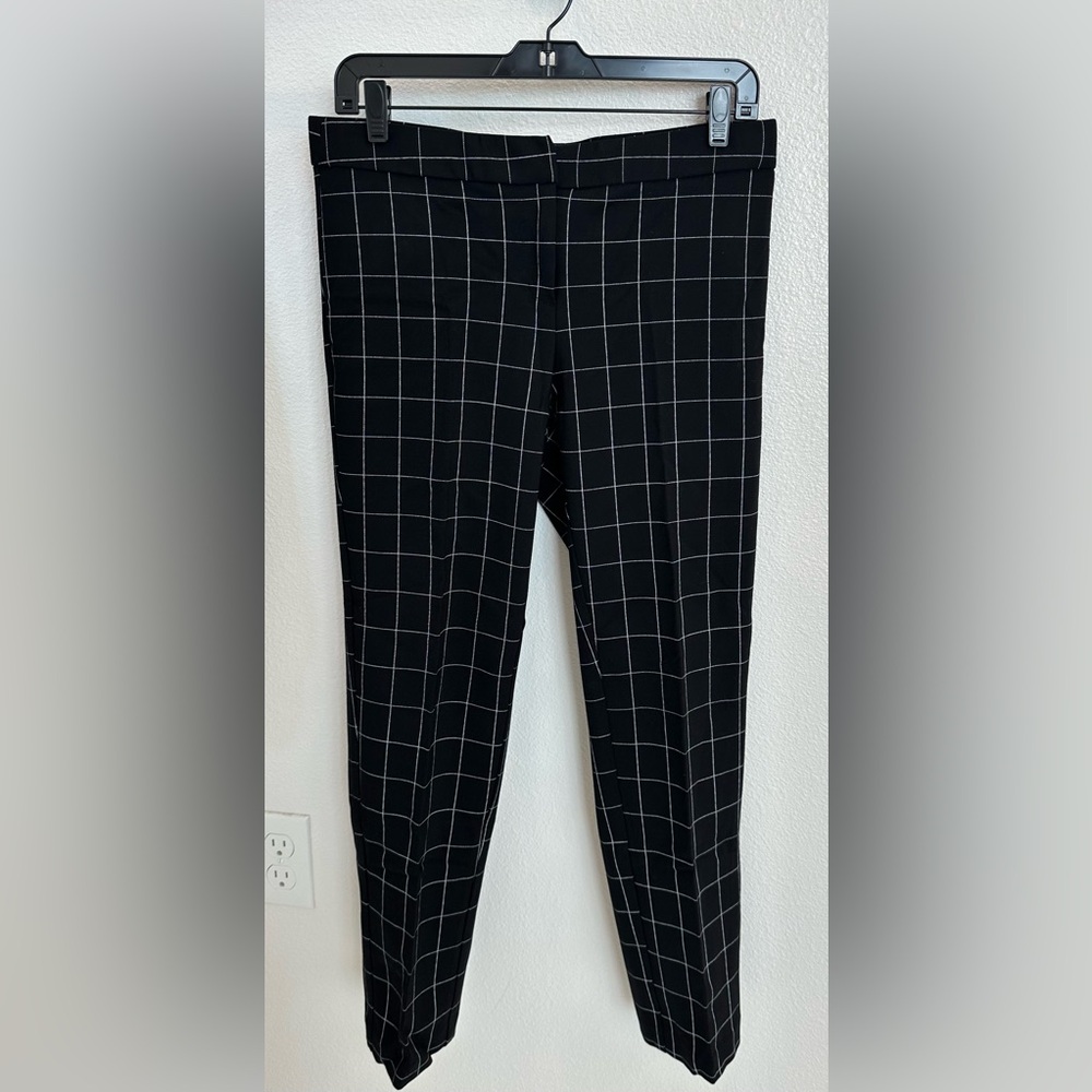 Black Windowpane Pants
